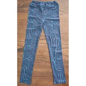 LuLaRoe Girls Kids Leggings Purple Aqua Geometric Size L/XL (7-12) NEW